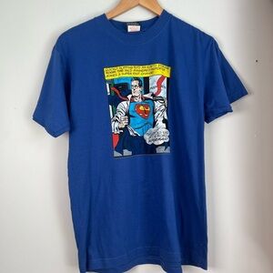 Warner Bros DC Comics Superman Blue Short Sleeve Tee Graphic Print Boys L 14/16